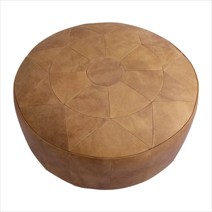 large round leather ottoman