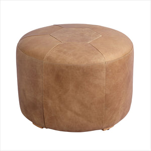 round leather ottoman