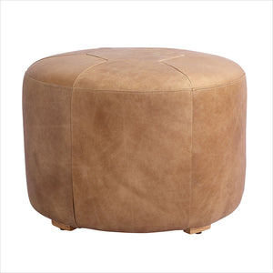 round leather ottoman