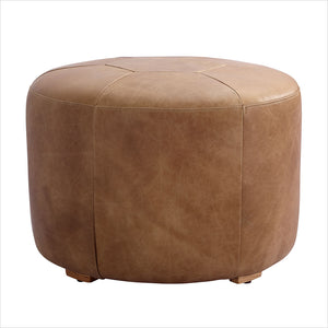 round leather ottoman