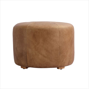 round leather ottoman