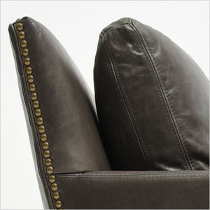 leather arm chair with nail head trim