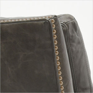 leather arm chair with nail head trim